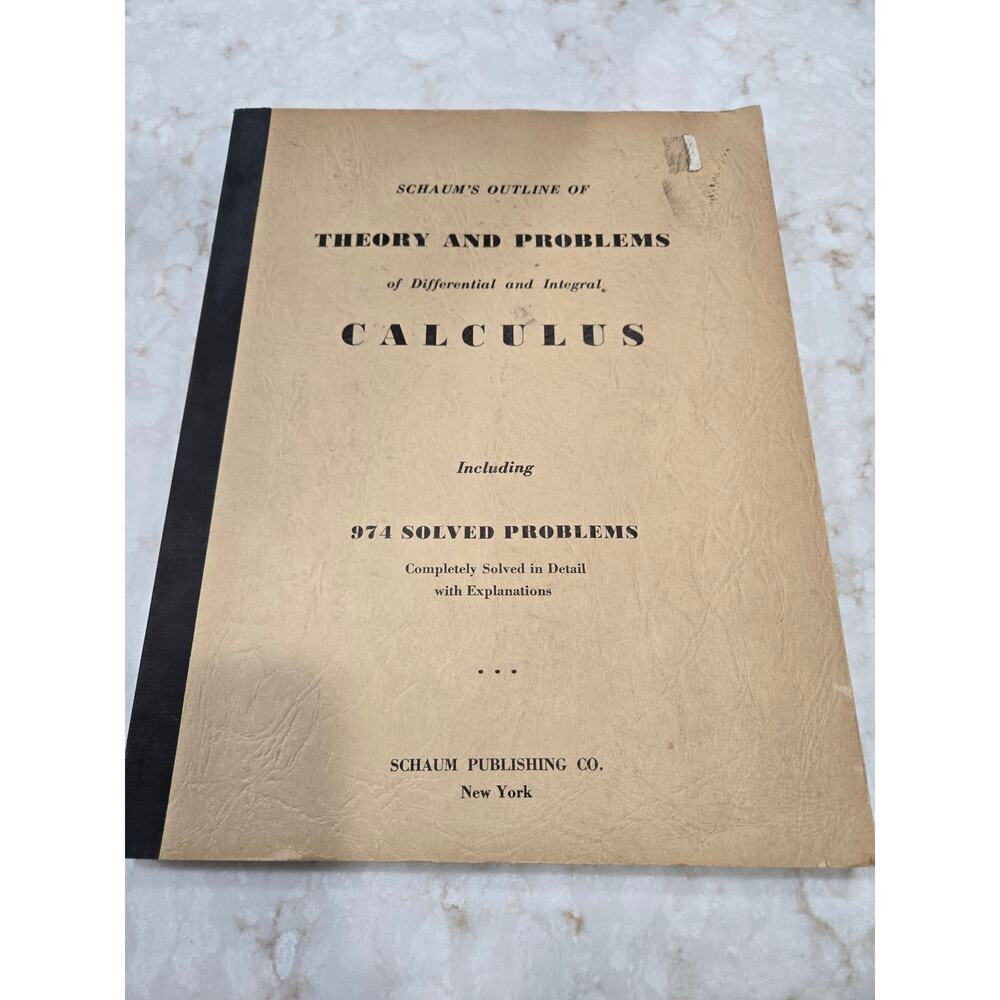 1950 Schaums Outline Theory and Problems Calculus Softback Book Learning